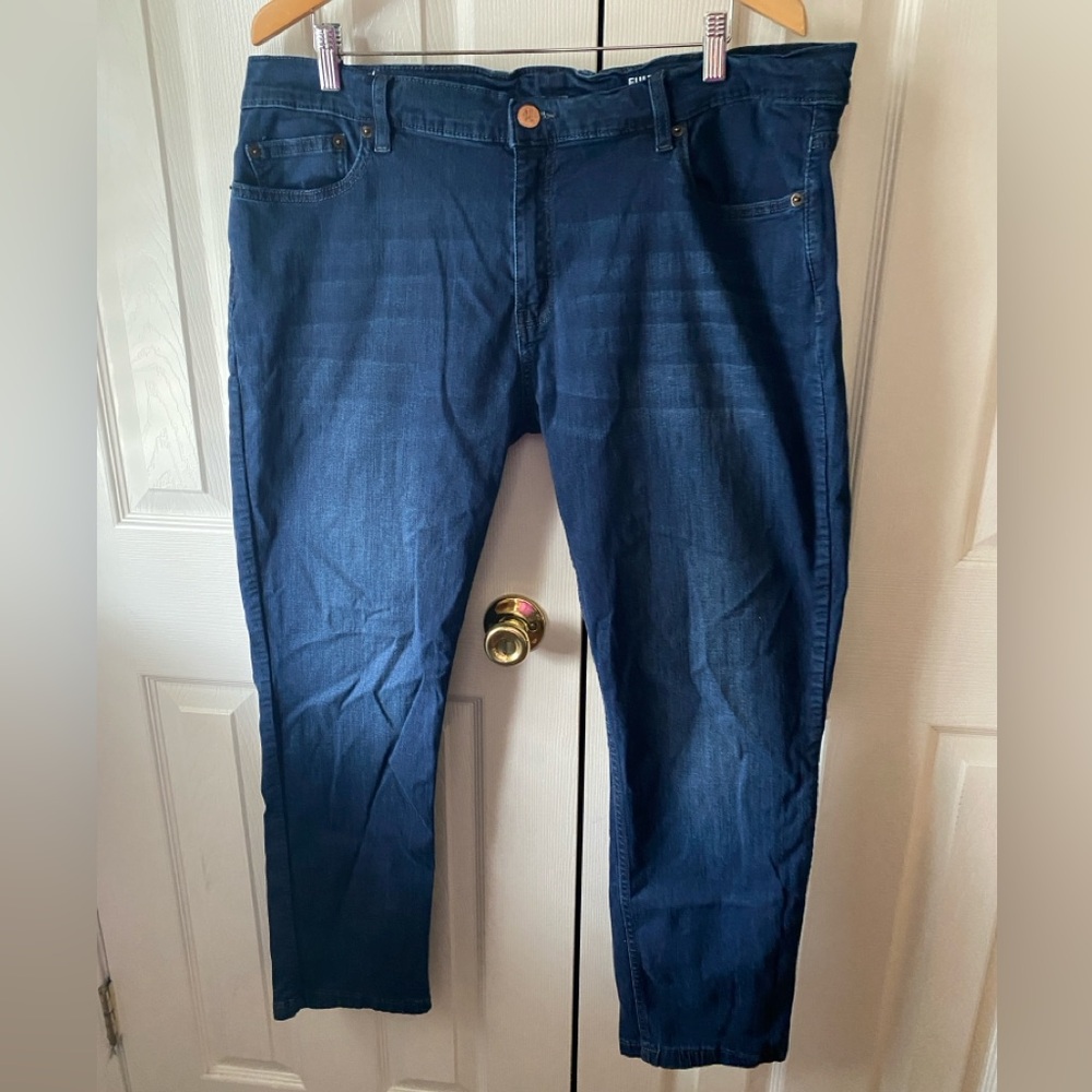 Mugsy Fultons FLX3NFU Dark Wash Stretch Denim Straight Leg Jeans 42/30
